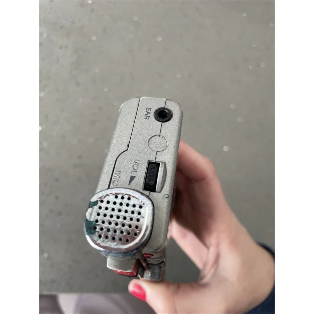 PARTS/REPAIR! Sony M-435P Microcassette Corder Silver Handheld Voice Recorder